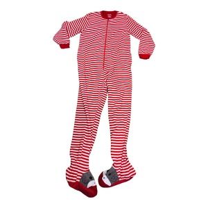 2661 NICk & NORA SOCK MONKEY FLANNEL CHRISTMAS FOOTED PAJAMAS MEN WOMEN SIZE MED